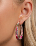 Glitzy by Association - Multi Pink Hoop Earring