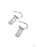 Safety Pin Sentiment - White Hoop Earring