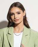 Safety Pin Sentiment - White Hoop Earring