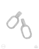 Guarded Glitz - White Clip-On Earring