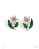 Gardening Guest - Pink Clip-On Earring