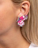 Decadent Descent - Pink Clip-On Earring
