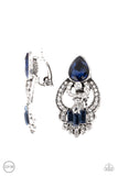 Glamour Gauntlet - Blue Clip-On Earring