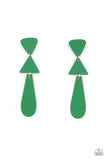 Retro Redux - Green Post Earring
