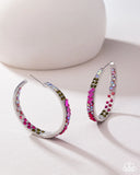 Glitzy by Association - Multi Pink Hoop Earring
