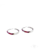 Glitzy by Association - Multi Pink Hoop Earring