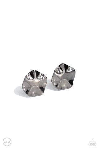 Destination Unknown - Black Clip-On Earring