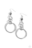 Glitzy Gesture - Silver Earring