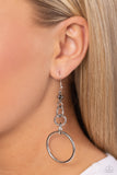 Glitzy Gesture - Silver Earring