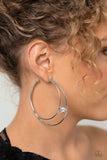 Theater Hoop - White Hoop Earring