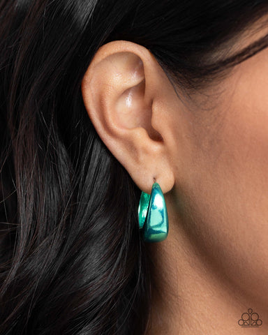 Colorful Curiosity - Green Hoop Earring