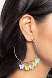 Bemusing Butterflies - Blue Hoop Earring