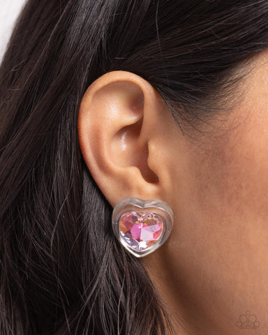 Heart-Pounding Haute - Pink Earring