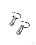 Safety Pin Sentiment - Black Hoop Earring