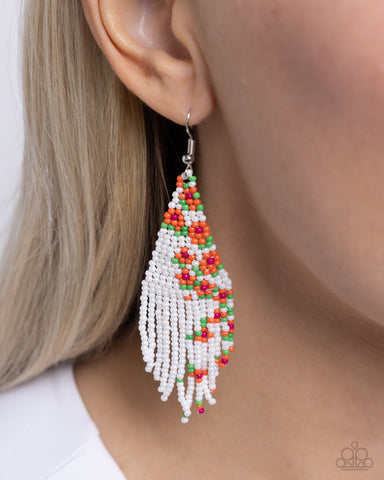 Picturesque Patchwork - Orange Earring