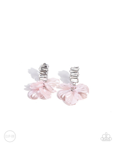 Stacked Sprigs - Pink Earring
