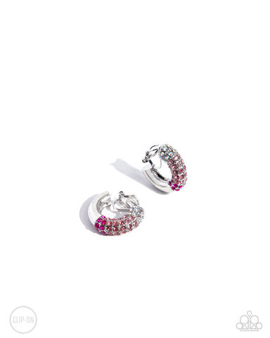 Ombré Observer - Pink Clip-On Earring