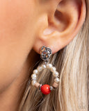 Swirl Selfie - Red Post Earring