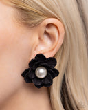 Blooming Backdrop - Black Post Earring