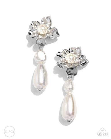 Esteemed Elite - White Clip-On Earring