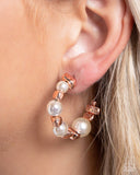 Playful Pearls - Copper Hoop Earring