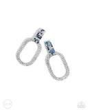 Guarded Glitz - Blue Clip-On Earring