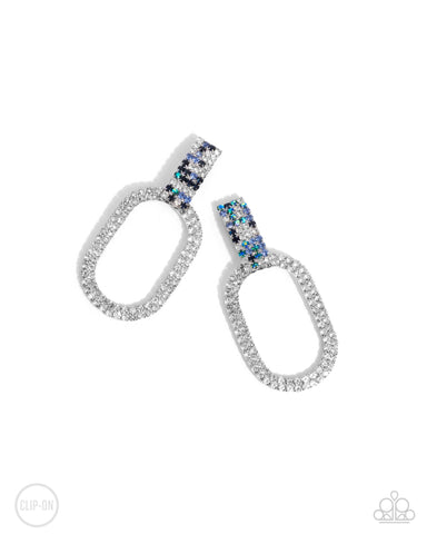 Guarded Glitz - Blue Clip-On Earring