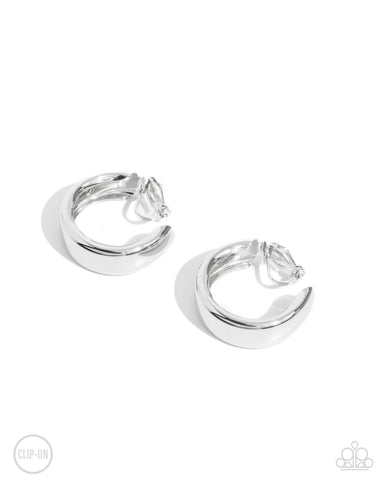 Round Reputation - Silver Clip-On Earring