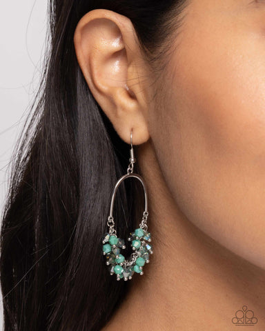 Chandelier Check - Green Earring