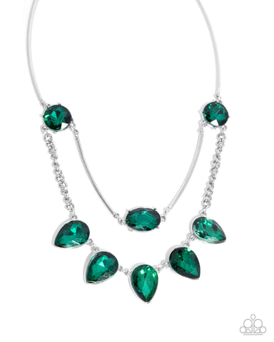 Confident Cascade - Green Necklace