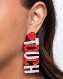 Touchdown Texture - Red Post Earring