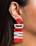 Touchdown Texture - Red Post Earring