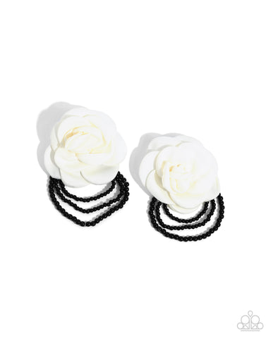 Dramatic Dame - White Post Earring