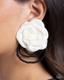 Dramatic Dame - White Post Earring