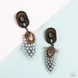 Feathered Fairy Tale - Brass Post Earring