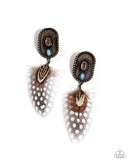 Feathered Fairy Tale - Brass Post Earring