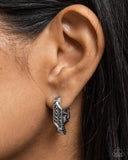 Warped Welcome - Silver Hoop Earring