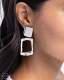 STARE and Square - Silver Clip-On Earring