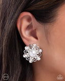 Relatable Radiance - White Clip-On Earring