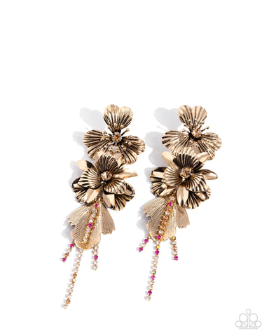 Classical Cadenza - Gold Post Earring