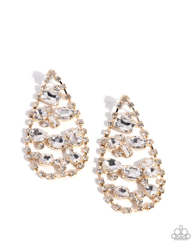 Giant Glitter - Gold Post Earring