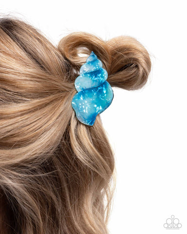 Smooth Seashell - Blue Claw Clip