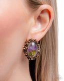 Elaborately Encased - Gold Post Earring