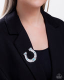 Horseshoe Horizon - Blue Brooch
