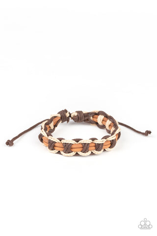 Don't WEAVE Me Hanging Brown Urban Bracelet