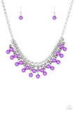 Friday Night Fringe Purple Necklace