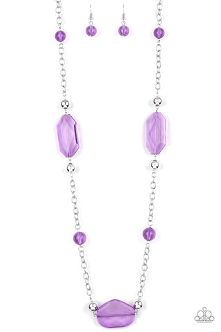 Crystal Charm Purple Necklace