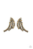 Wing Bling Brass Post Earring