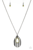 Stop, TEARDROP, and Roll Green Necklace