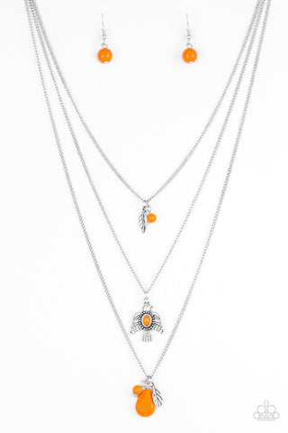 Soar With The Eagles - Orange Necklace